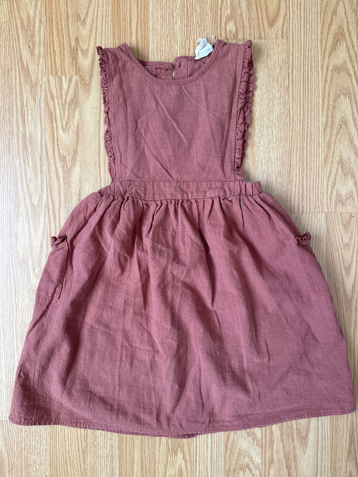 #87 Hayden girls medium rust dress with pockets VGUC