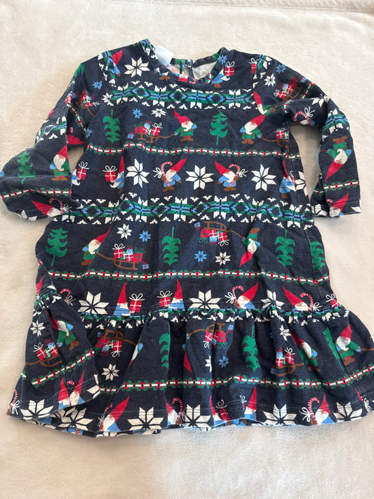 #81 Girls 4 100 Hanna Andersson gnome nightgown holiday