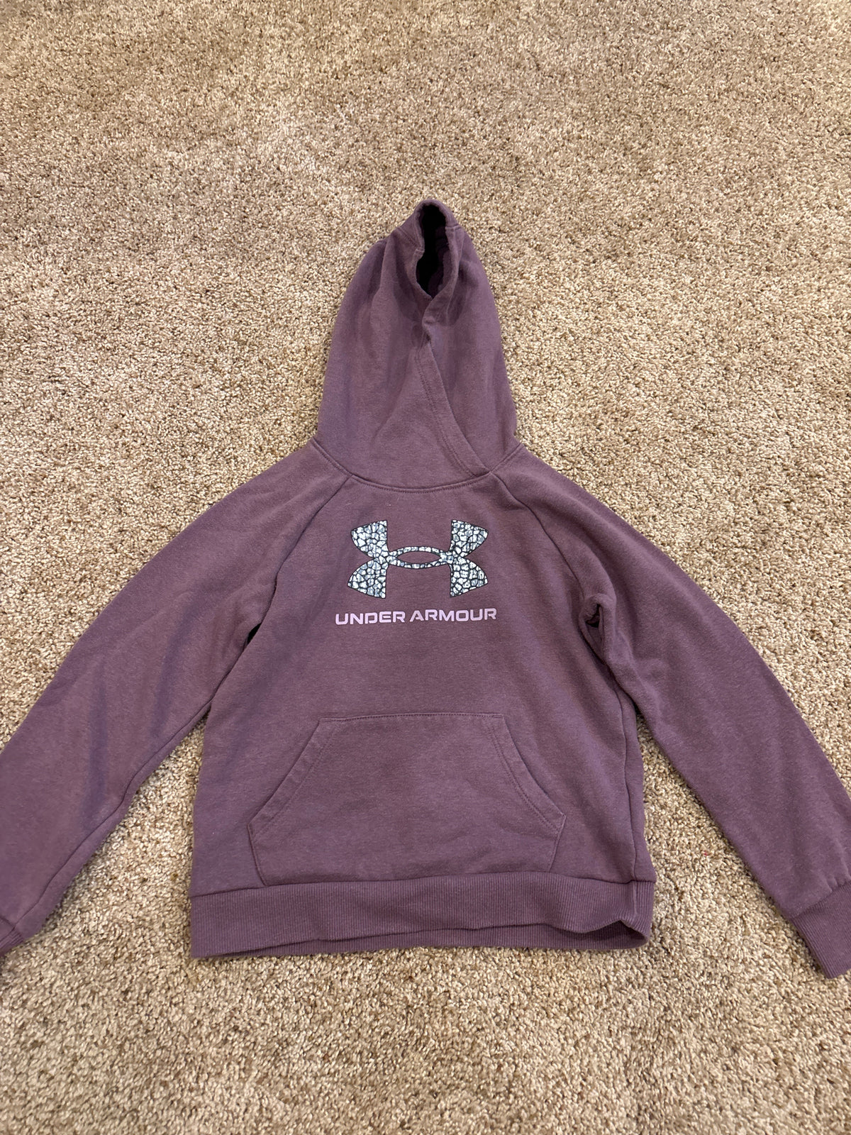 #47, girls size 6, Under Armour purple hoodie