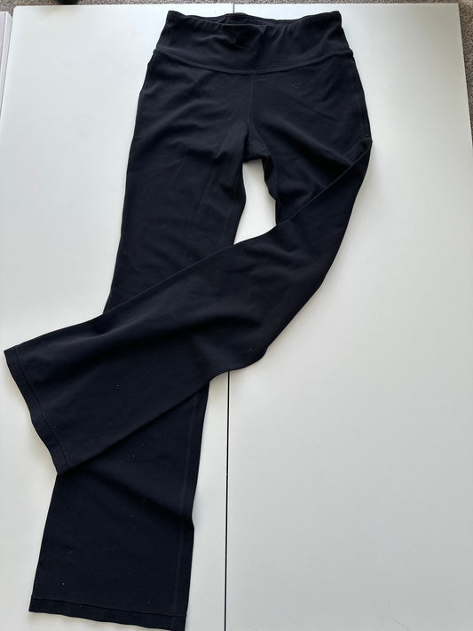 #130 Athleta Girls Sz 12 Black Flare Leggings