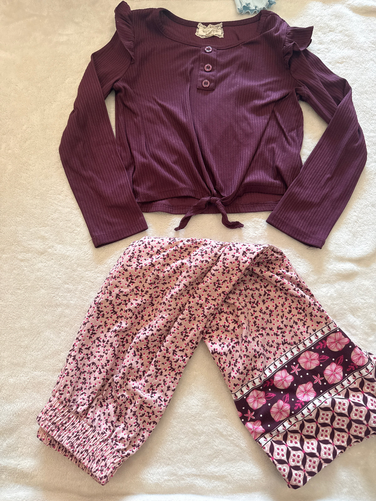 #81 Girls 7 TJMAXX maroon set
