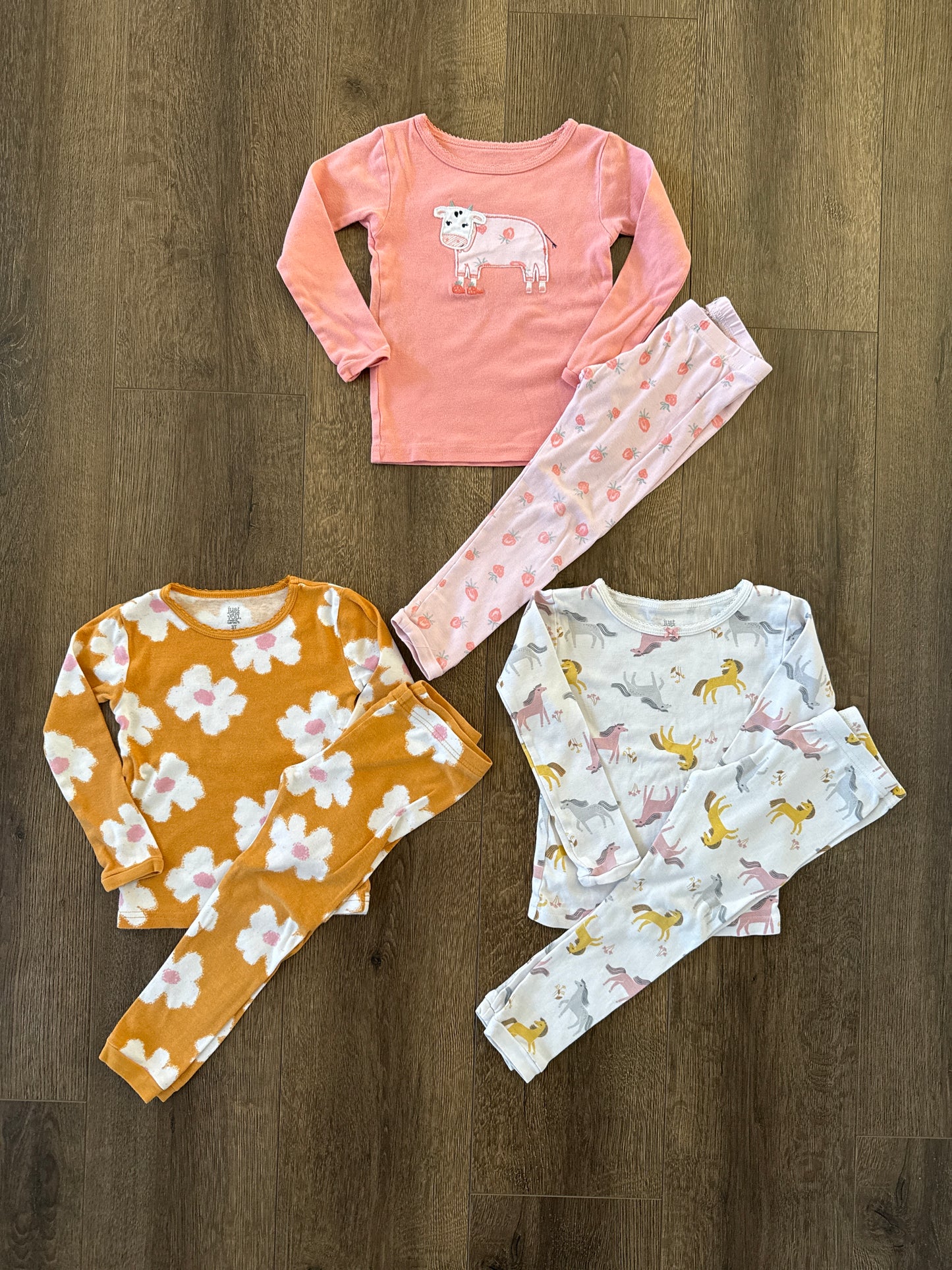 #173 Just One You girl 3T pajama BUNDLE (long sleeve)