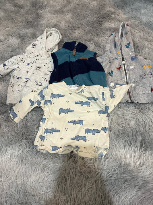 SCO46-sweatshirts/vests/long sleeve-gender neutral-0-3 months-4 piece