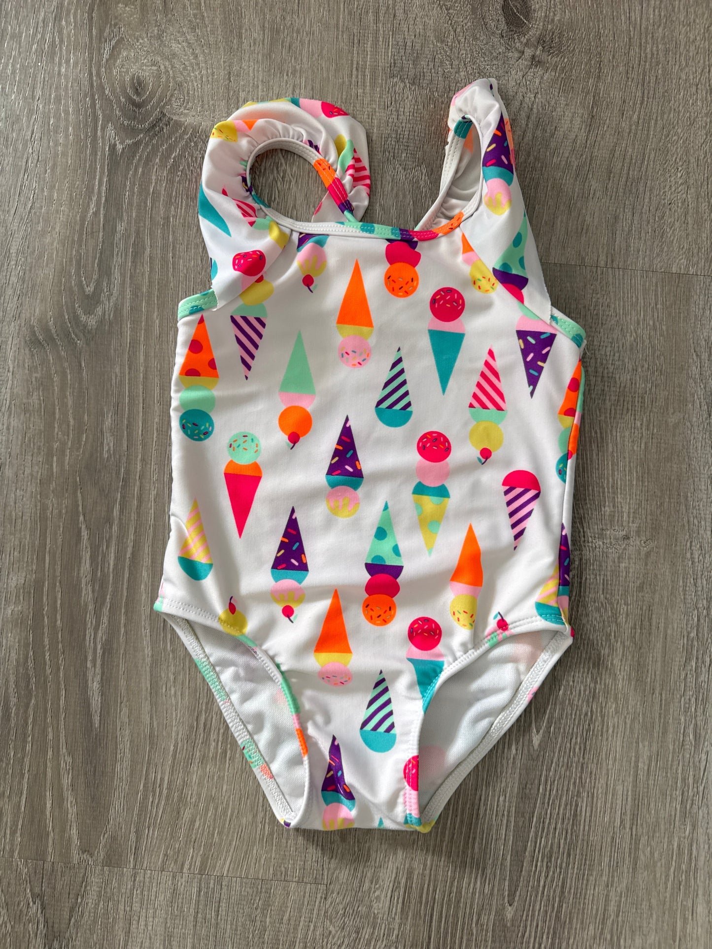 #149 Girls 3T cat and jack ice cream swim suit REDUCED