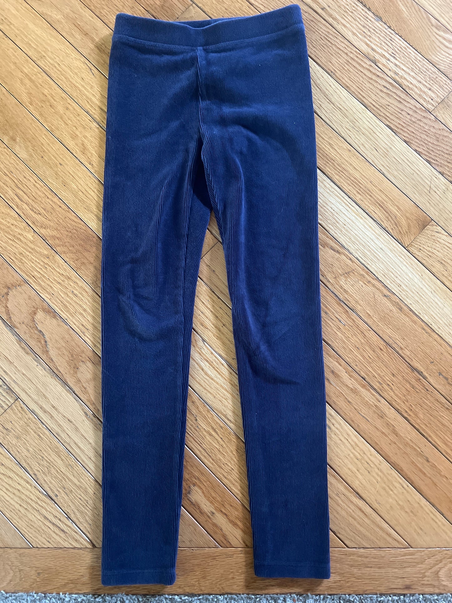 178 crew cuts size 8 blue velour ribbed leggings VGUC