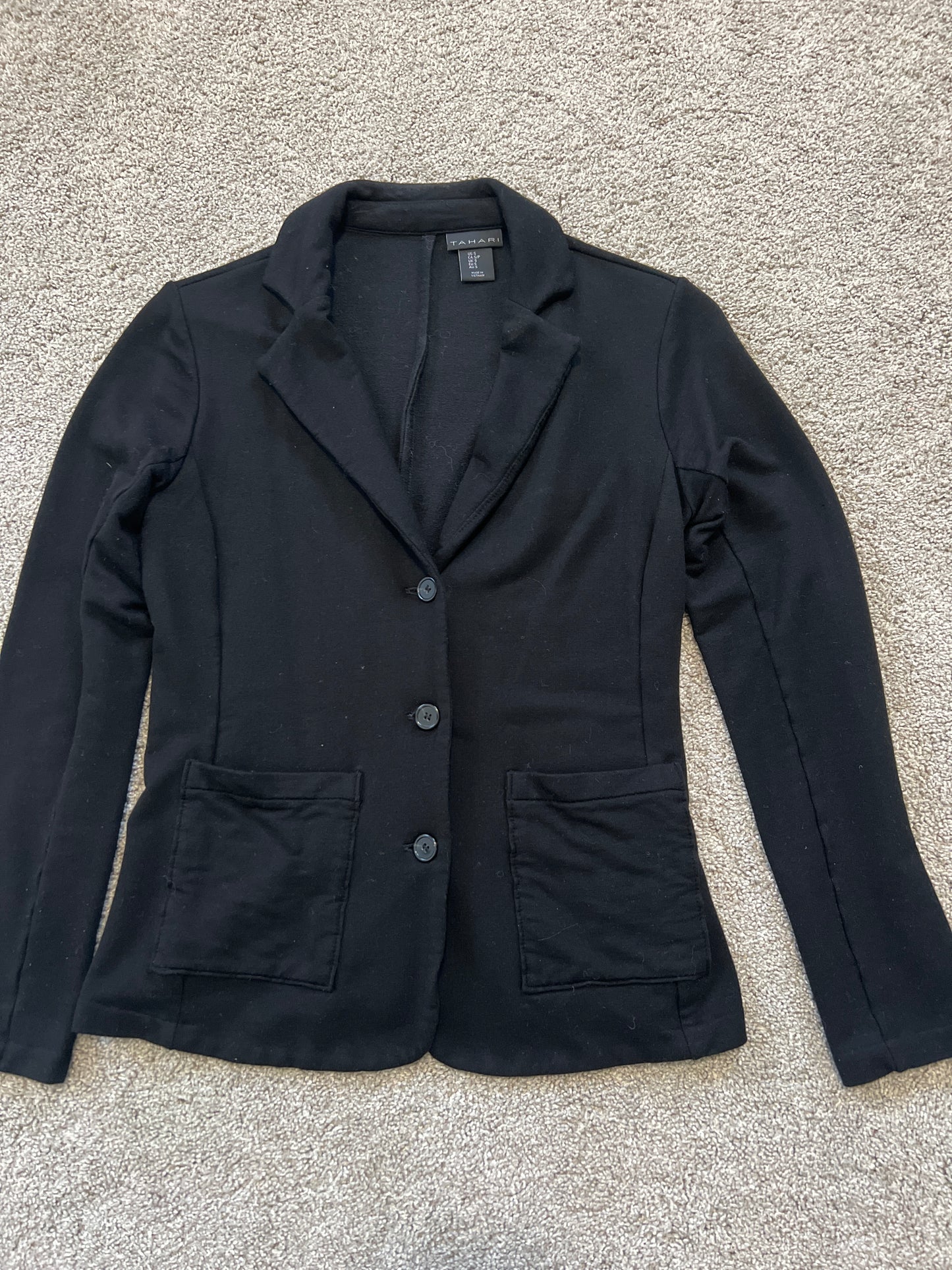 Tahari Sweatshirt Black Blazer Size S