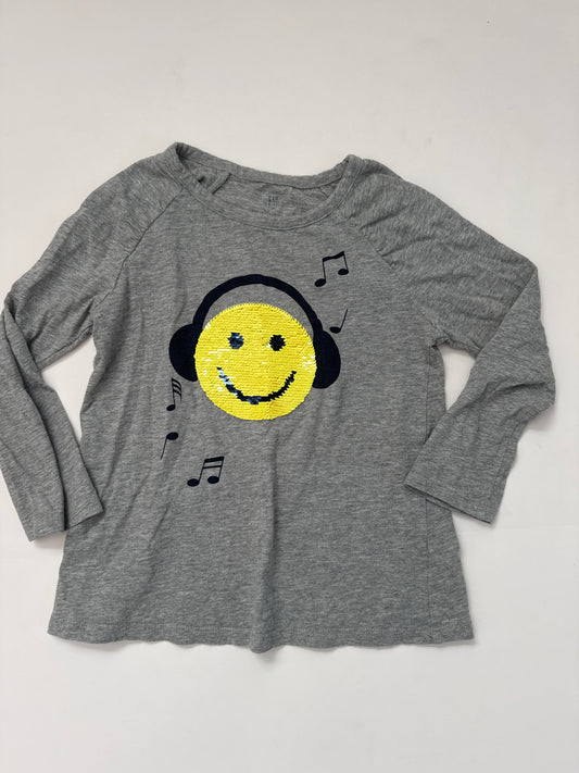#64 Gap Sequin Smiley LS (reverses to pink) Size M