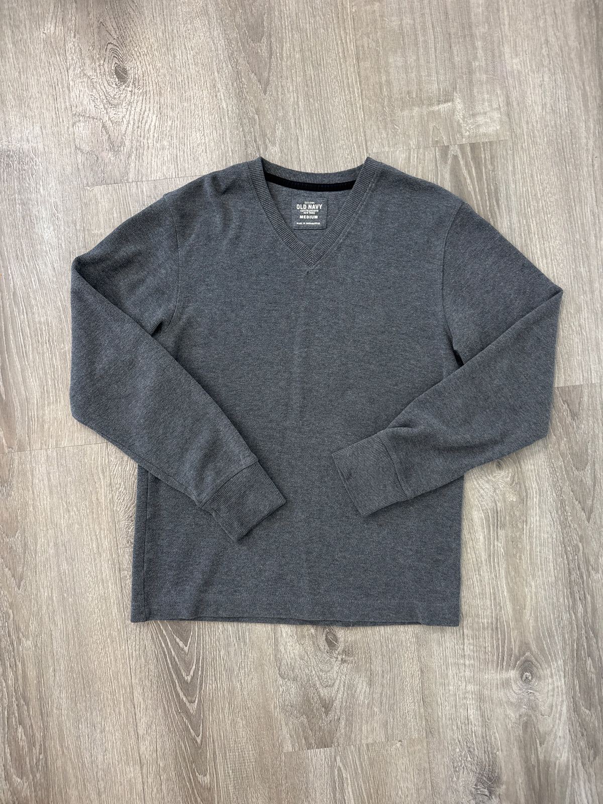 #149 Men’s Old Navy M grey rib knit sweater