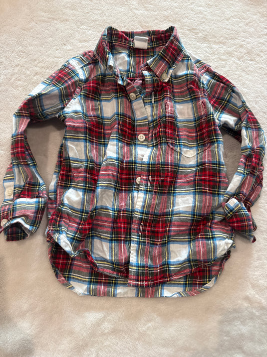 #81 Boys 3T Gap plaid button down