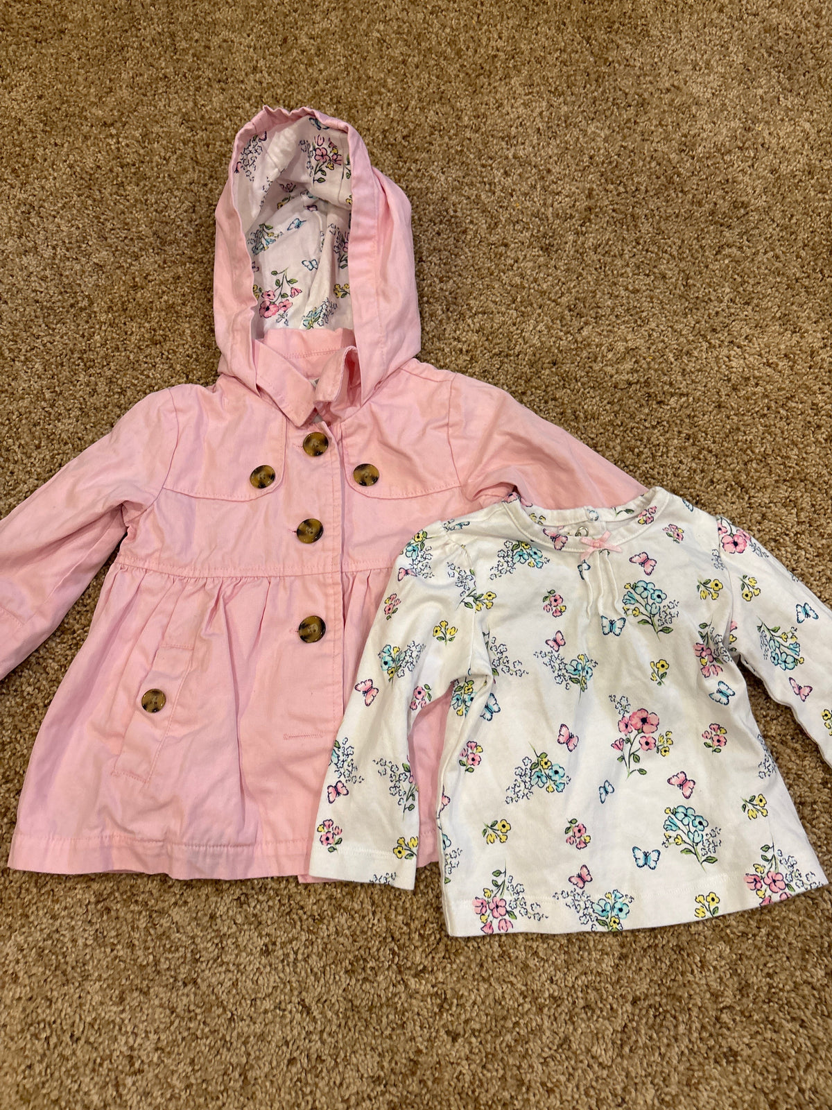 #47 girls 12mo shirt and matching jacket, Little Me