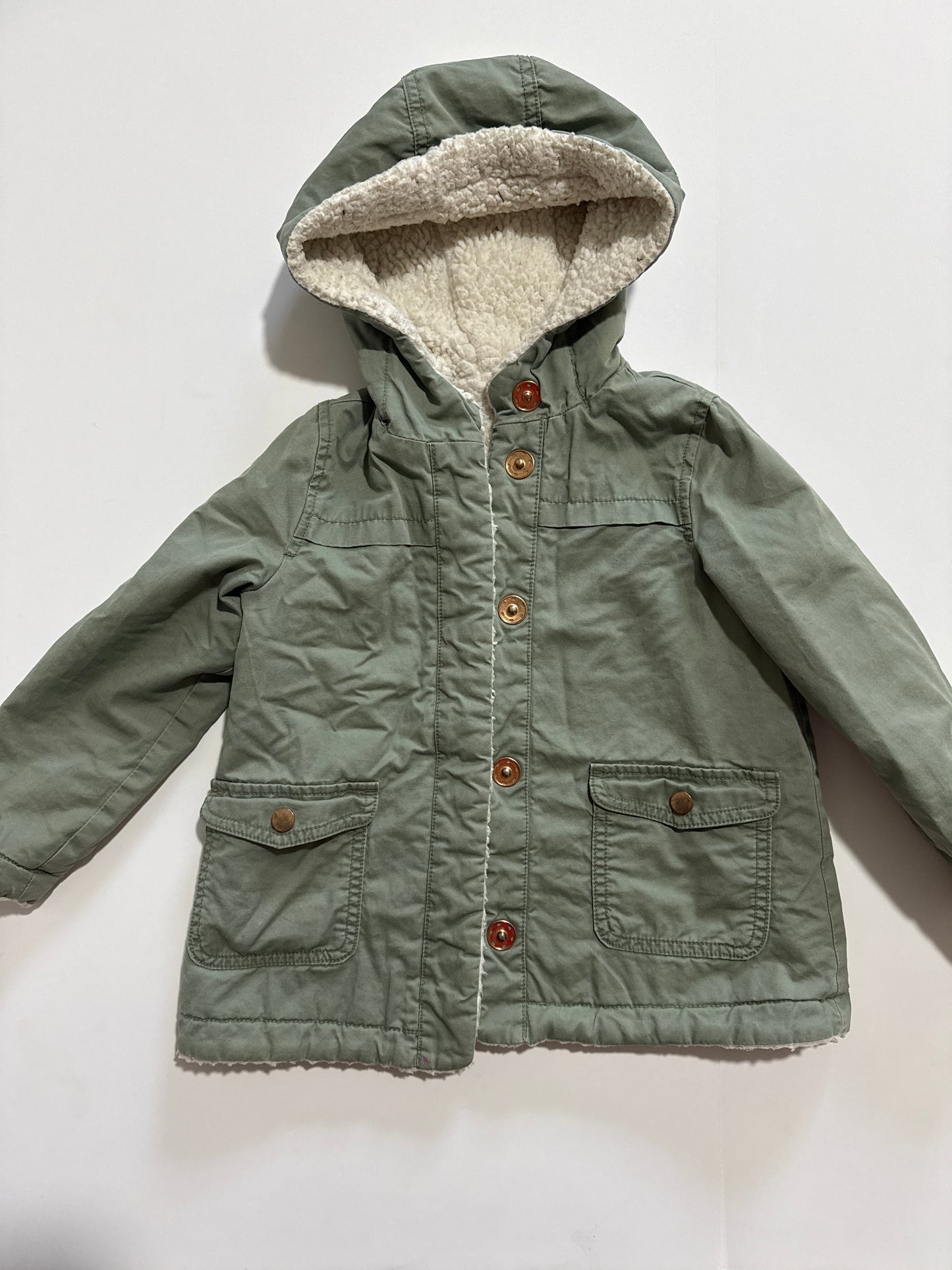 #96 Oshkosh Sherpa Lined Green Jacket 5T