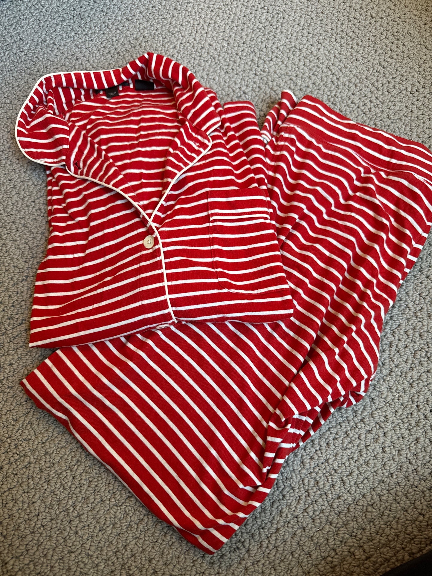Seller 8 - women’s XS JCrew red & white striped pajamas