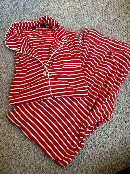 Seller 8 - women’s XS JCrew red & white striped pajamas