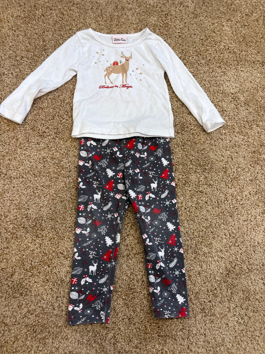 #47, girls 2T, Little Lass holiday pajamas