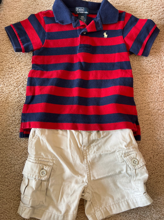 Boys Polo Ralph Lauren shorts outfit, 18 months