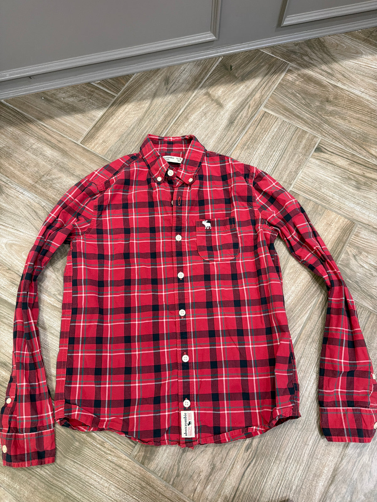 #198 Boys size large Abercrombie button down