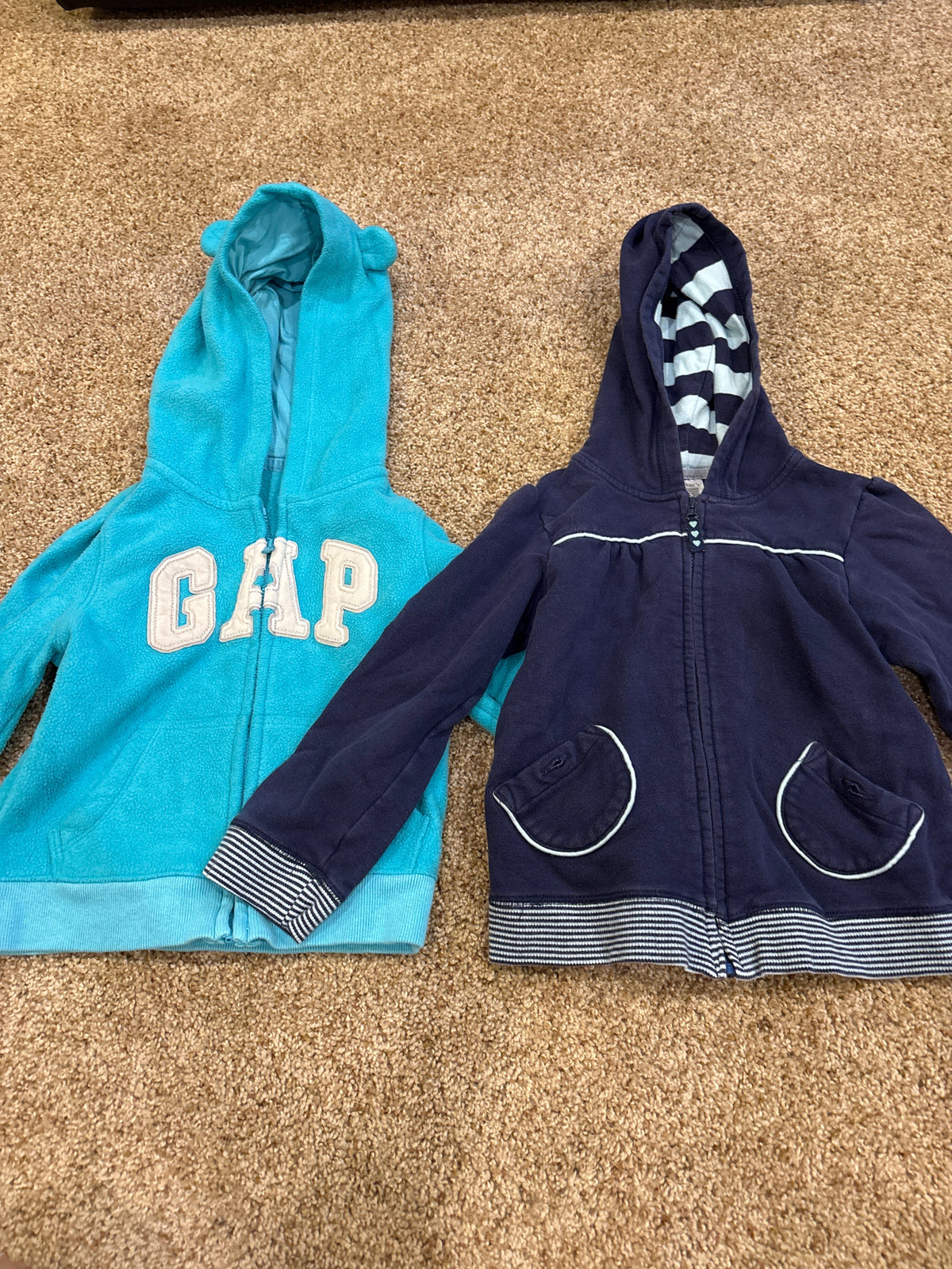 #47 girls 5T sweatshirts, navy and blue