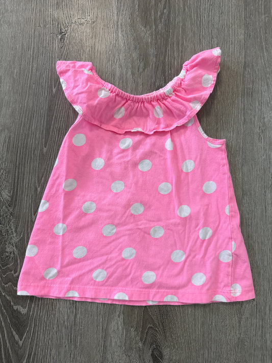 #149 reduced Girls Carters 4/5 neon pink polka dot top