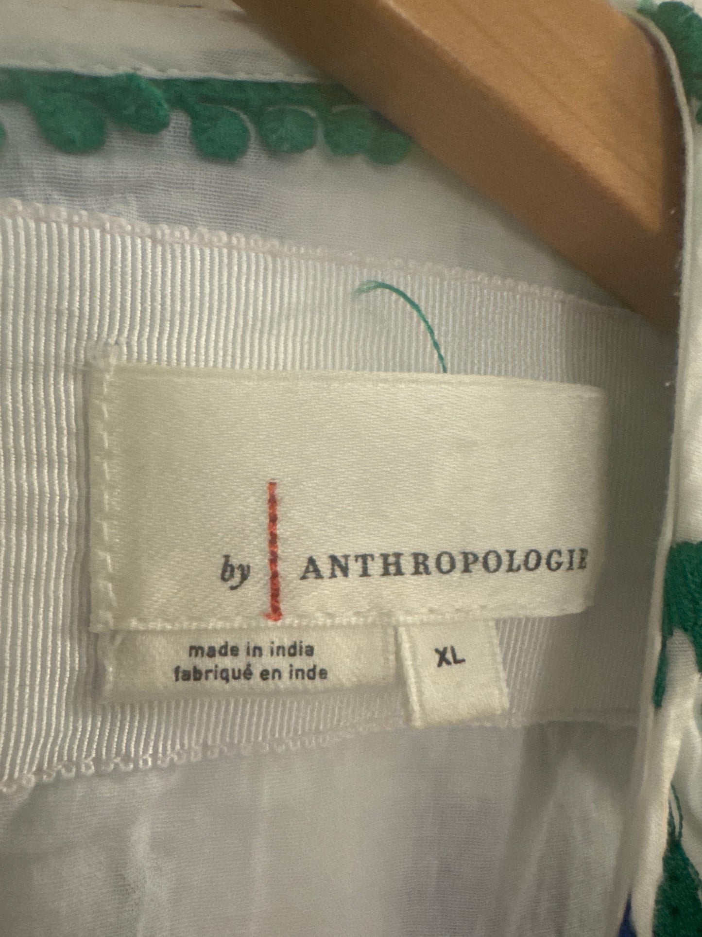 #152 - Anthropologie White Dress with Ikat Embroidery