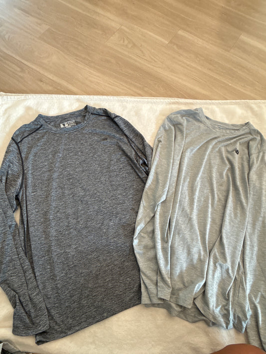 #81 Men Tag says L husband says run small so more a medium so he never wore new balance athletic shirts long sleeve