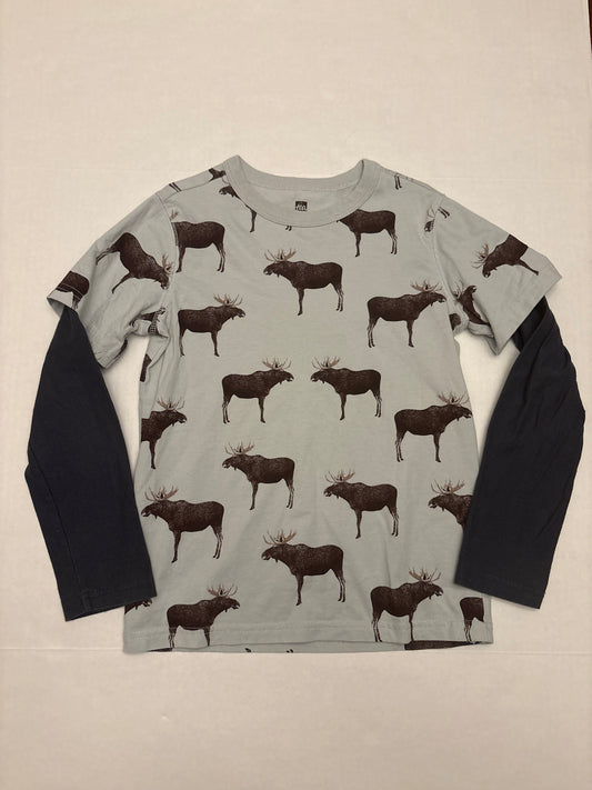 Reduced Seller 118 VGUC Boys Tea Collection Moose Layered Tshirt. Size 8 (fits like a 7).