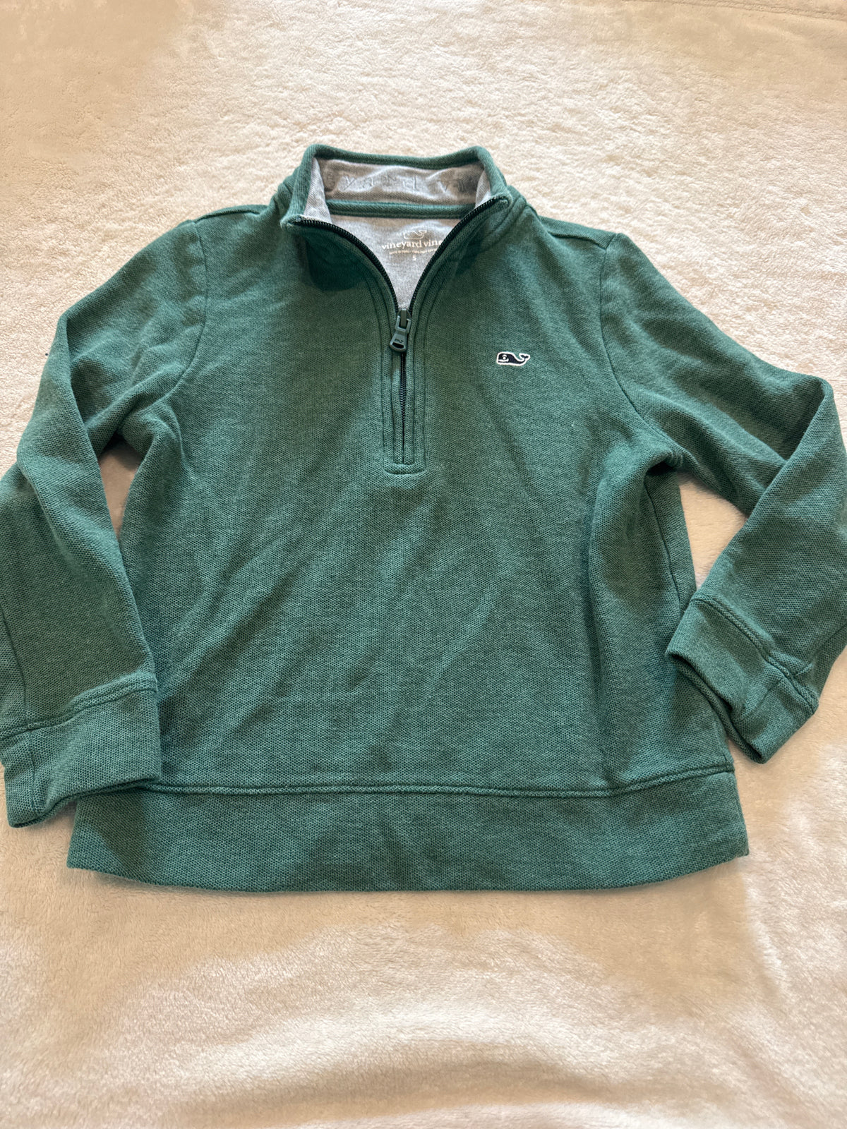 #81 Boys 5 Vineyard Vines green quarter zip