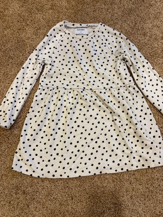 #47, girls size 6-7, Old Navy white/polka dot dress