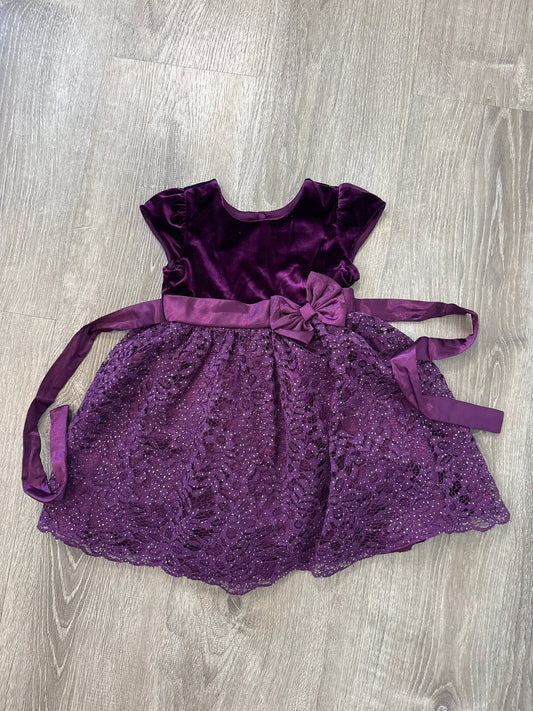 #149 Reduced Girls 3T Purple Velevet Lace dress