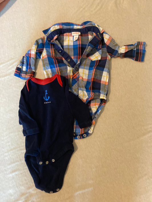 Seller #86 *REDUCED* Boys long sleeve onesies (0-3 month)