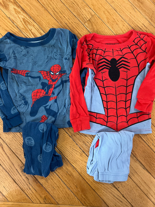 89A 3t Spider-Man pajamas GUC for small mark on sleeve WW