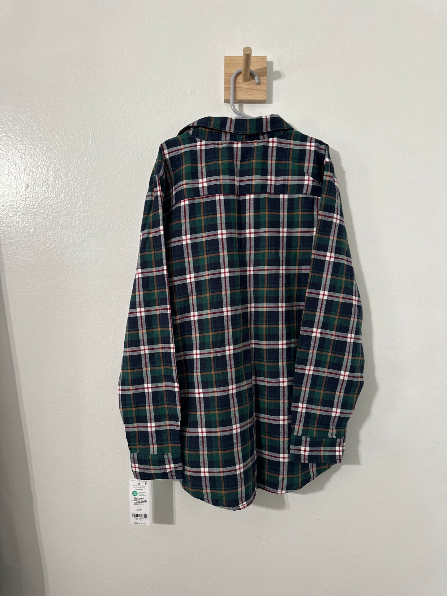 #111 Carters Boys Plaid Button Down size 14 NWT