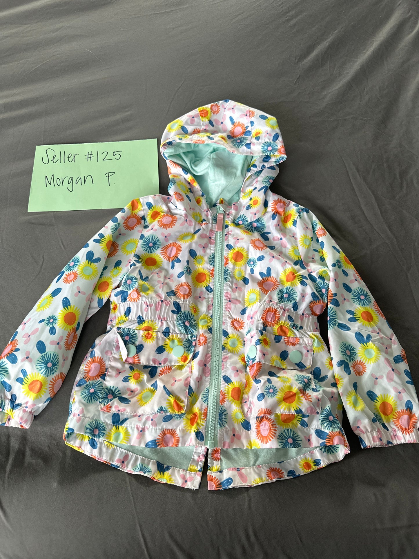 Seller 125, Cat and Jack 4t flower rain coat