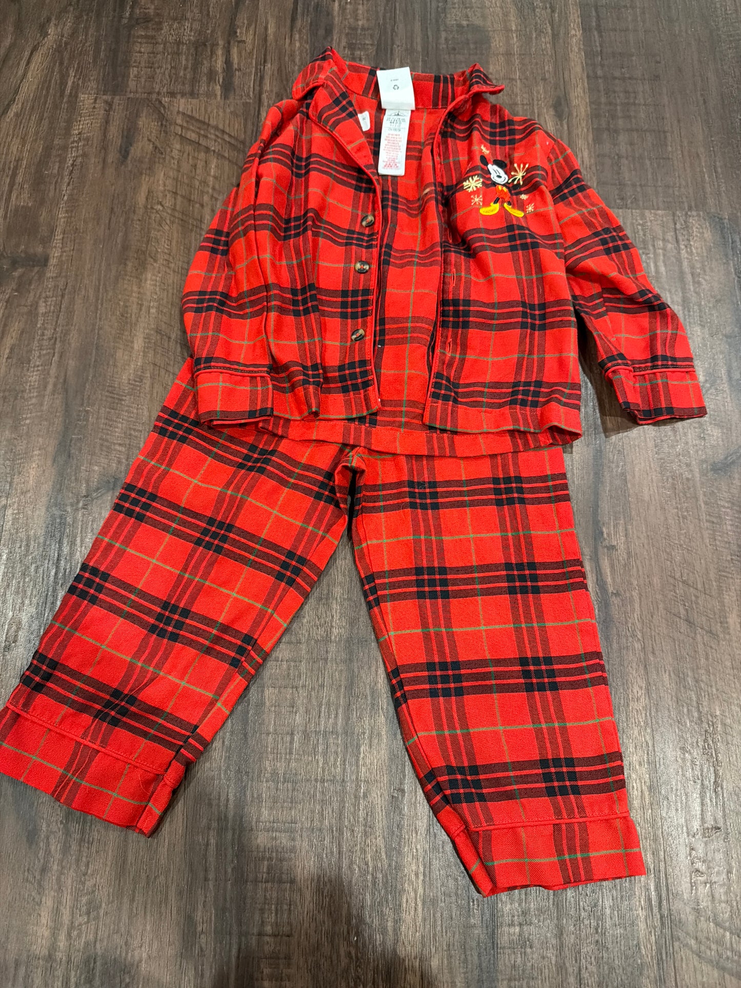 #107 boys size 4 toddler Disney Christmas pajamas