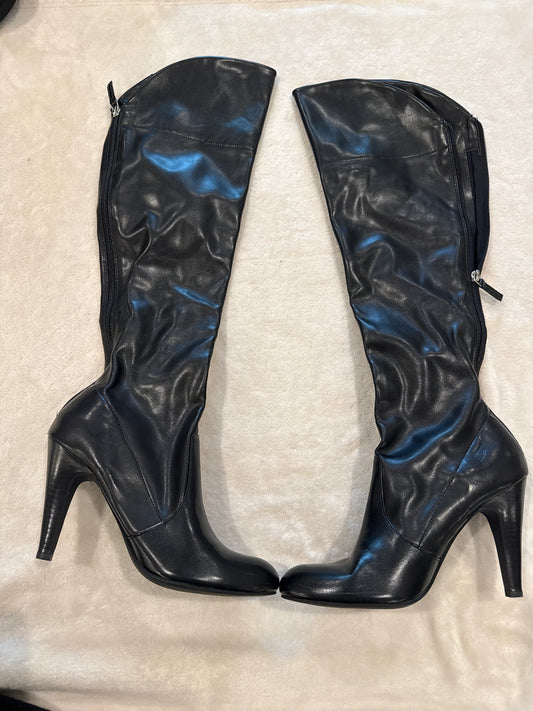 #81 womens size 8.5 Franco sarto over the knee black boots