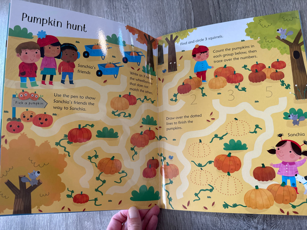 #149 New Usborne wipe clean Halloween activity book