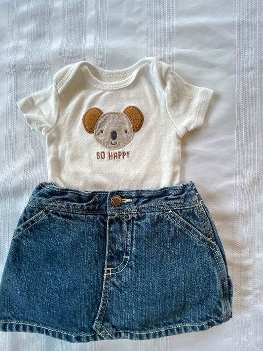 #57  Girls 3-6 Osh Kosh skort and onesie EUC