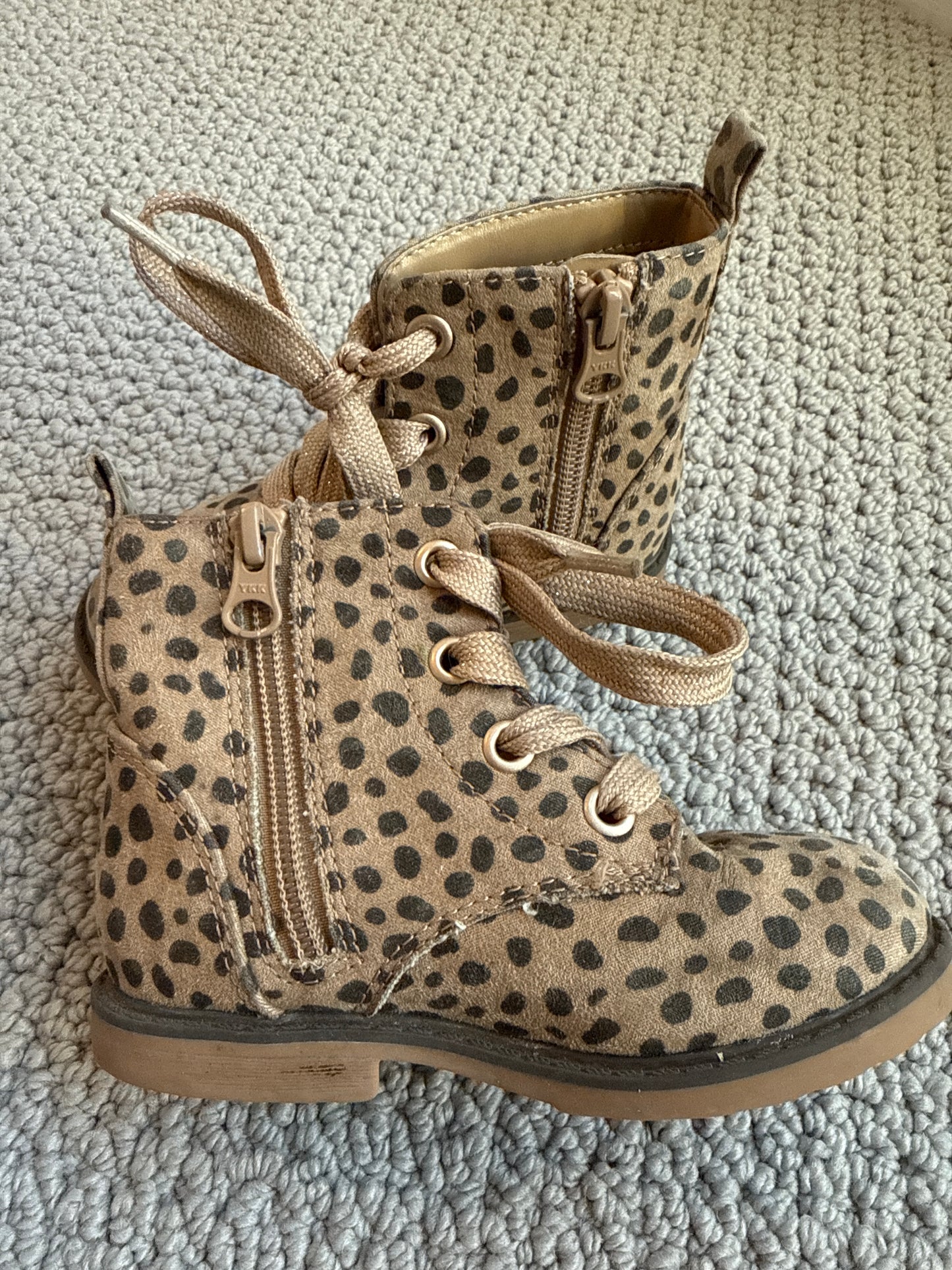 Seller 8 - girls Cat & Jack size 8 polka dot combat boots
