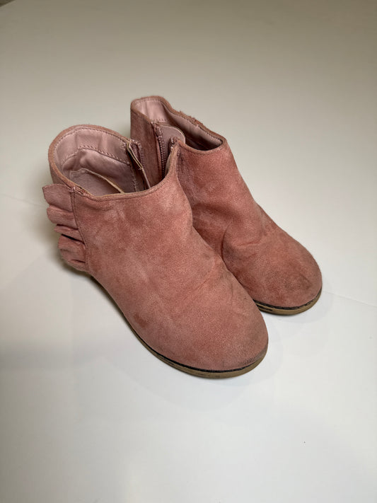 #96 Cat &Jack Pink Suede Ruffle Booties 9C