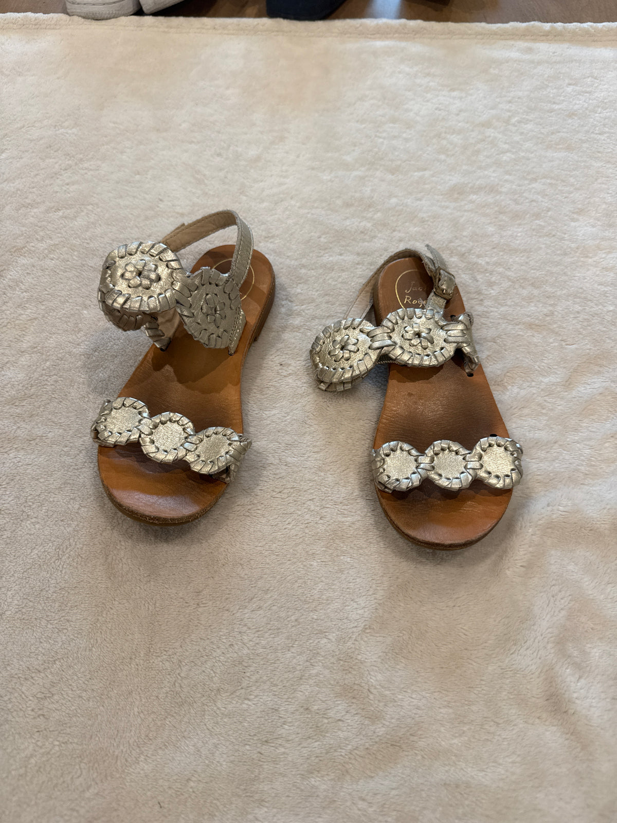#81 Girls Shoe Size 12 Jack Rogers gold