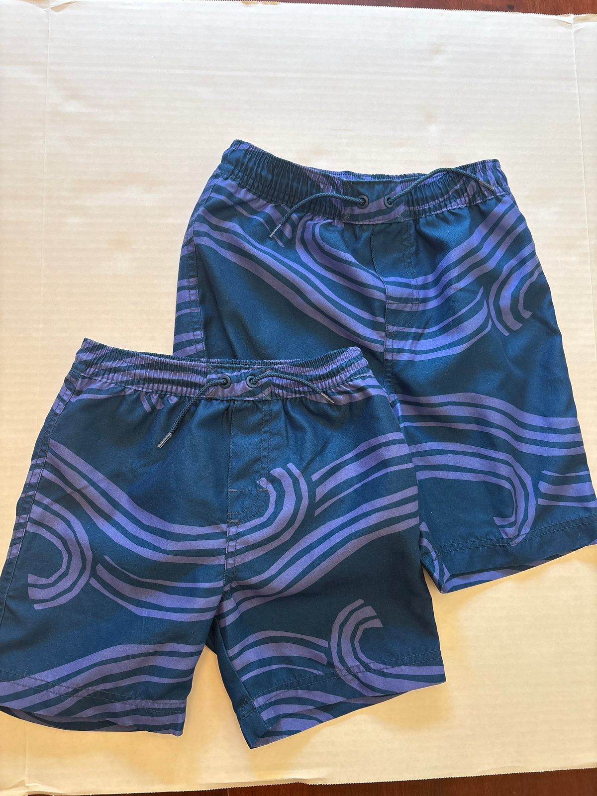 Seller 118 VGUC Boys Sibling Match Tea Collection swim trunks Sizes 4 and 6