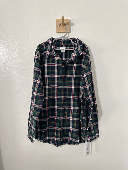 #111 Carters Boys Plaid Button Down size 14 NWT