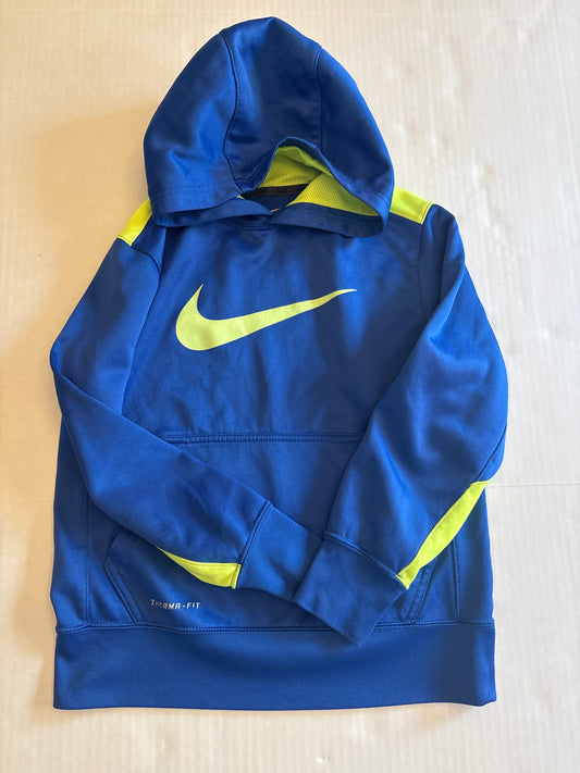 Seller 118 VGUC Boys Nike DriFit Hoddie Blur/Yellow. Size Small (wore when in size 6/7)