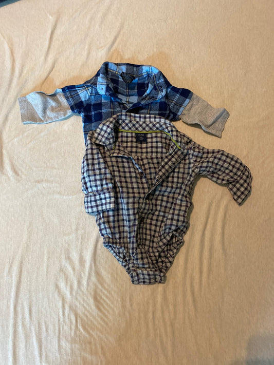 Seller #86 *REDUCED* Boys button up onesies (3-6 month)