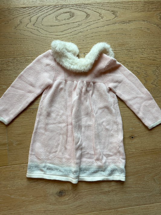 #110 Janie and Jack Girls 18 Months Pink Fair Aisle Sweater dress
