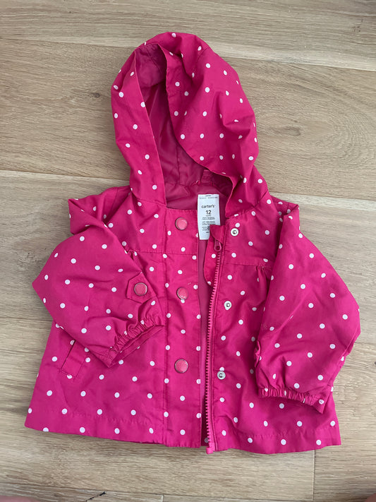 #110 Carter's Girls 12 months Pink Rain Jacket