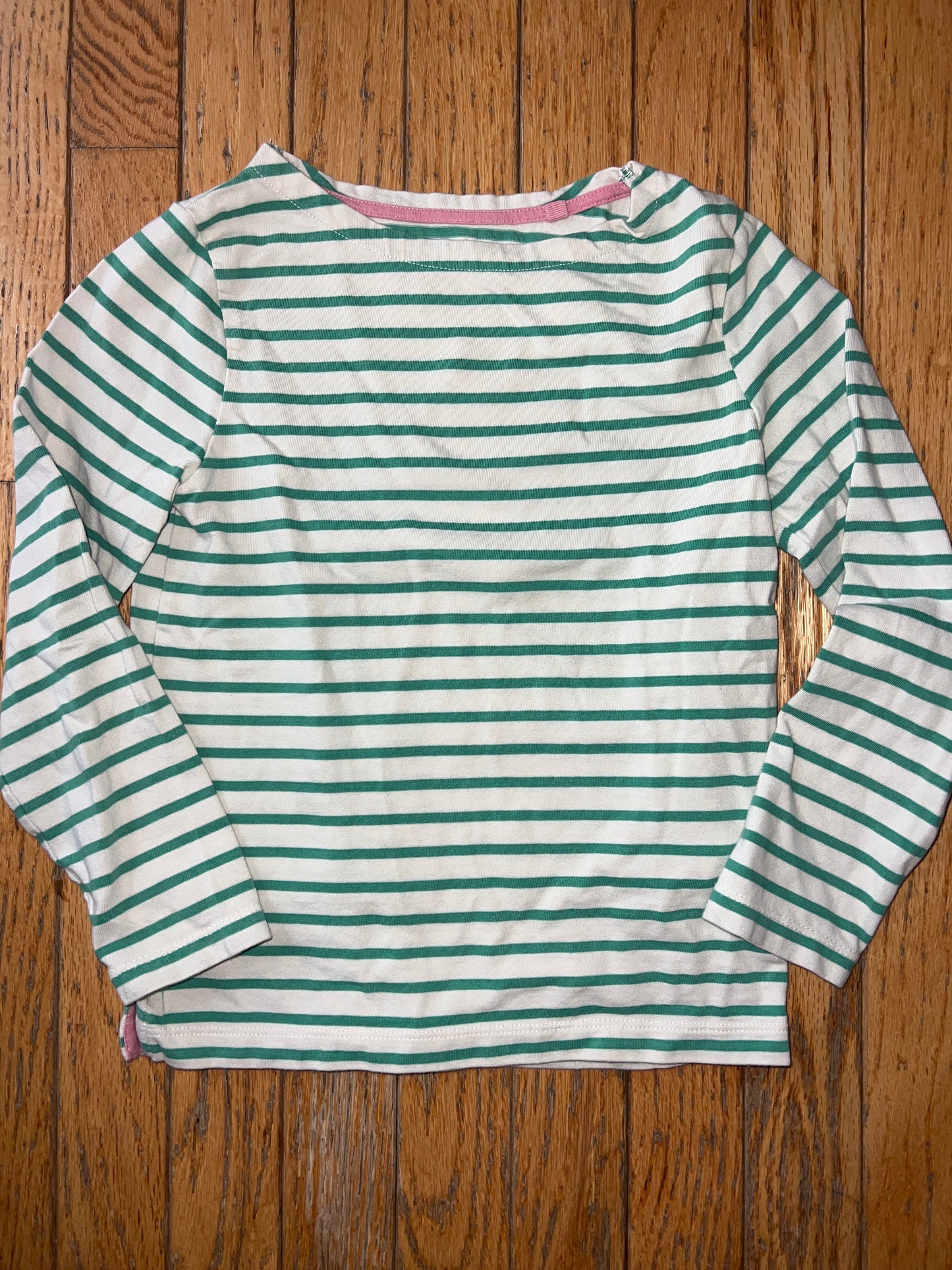 178 Boden girls size 7-8 green stripe shirt GUC*