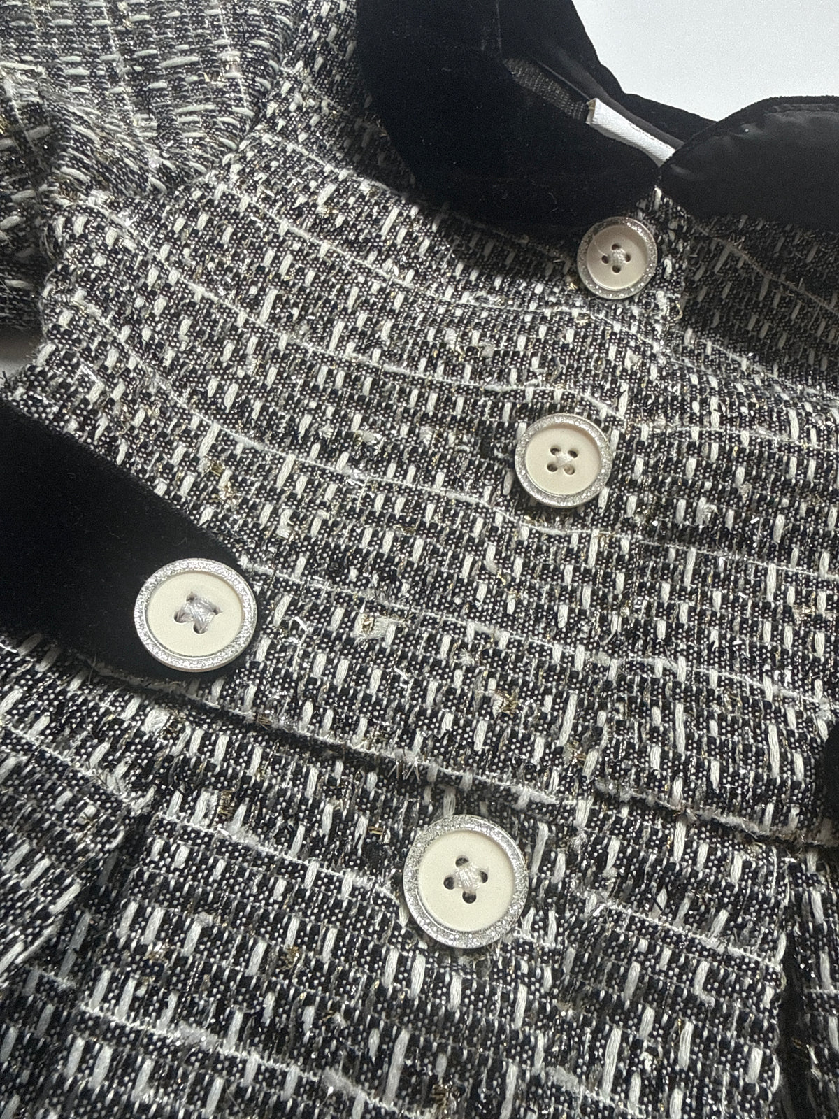 #170 Blueberi Gold tweed coat girls 18 months