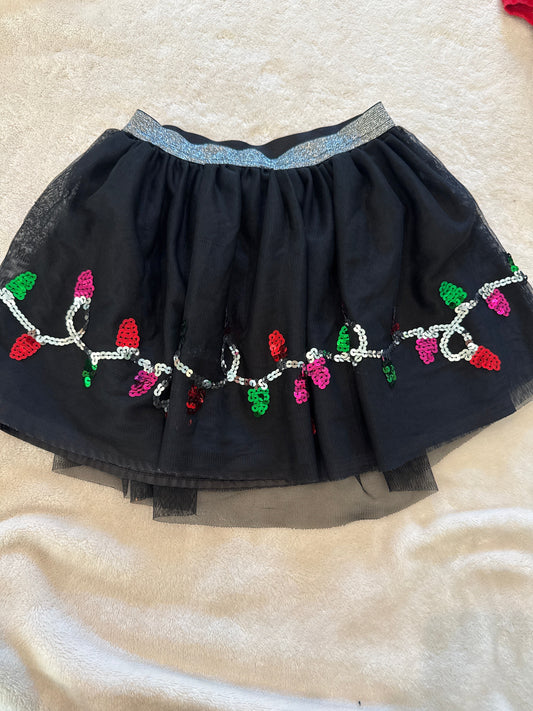#81 Girls 4/5 Cat and Jack Holiday lights skirt no shorts under UC see pictures for the back pull in skirt
