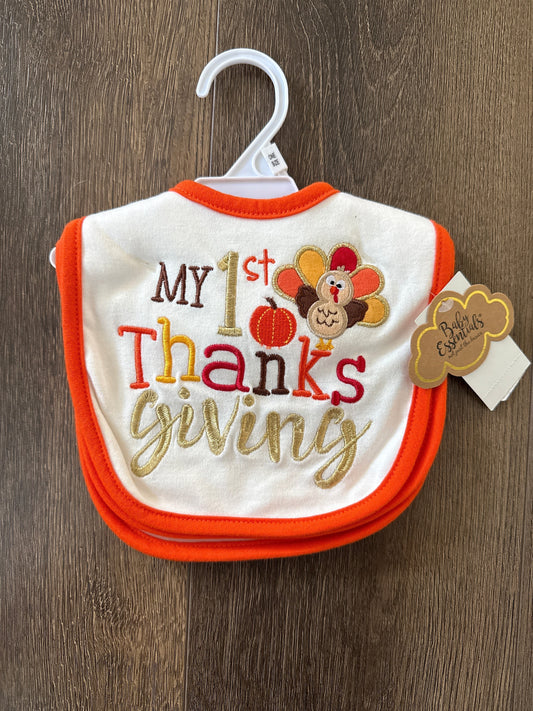 #173-reduced NWT First Thanksgiving bibs (set of 3)