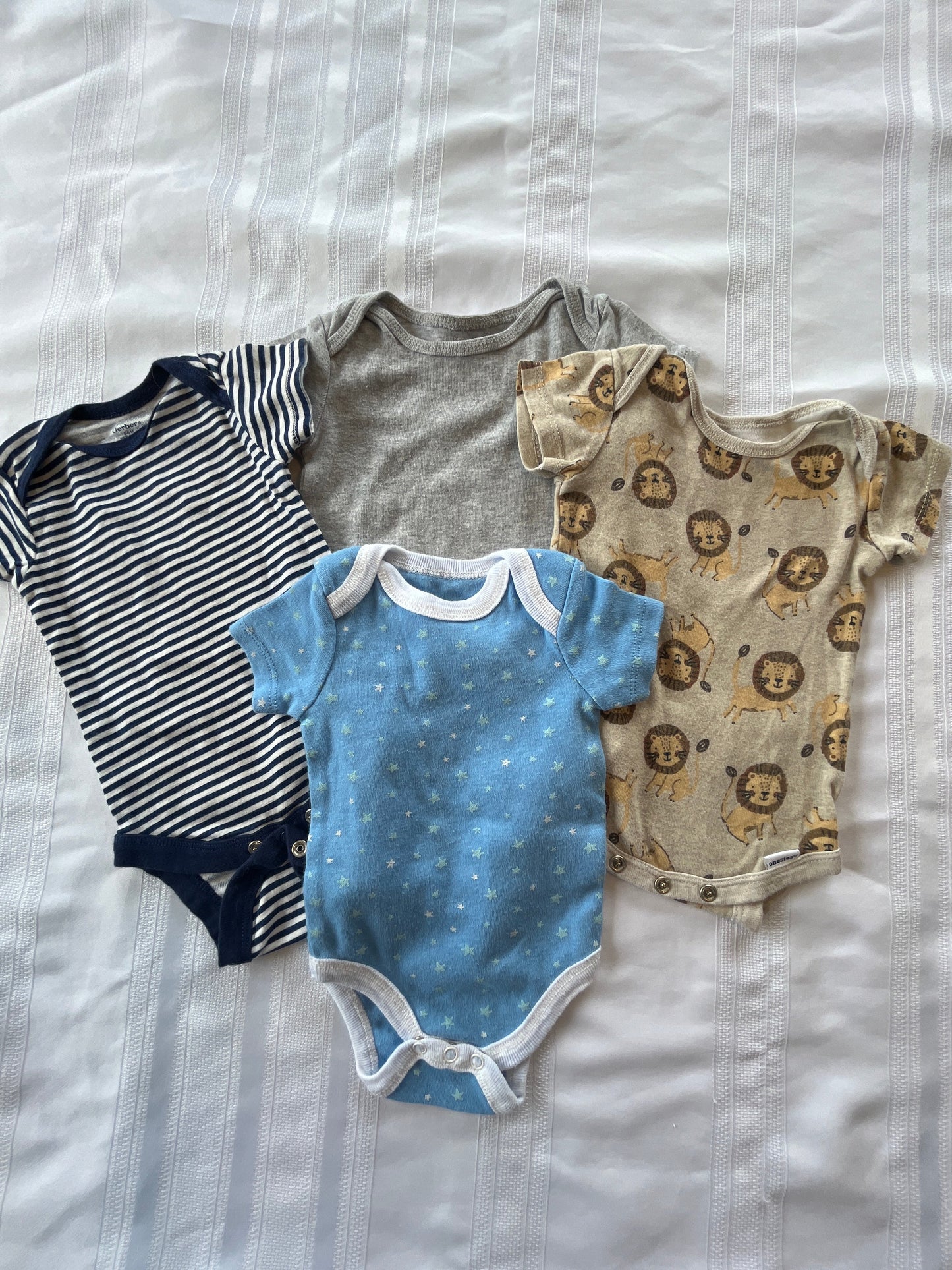 #57  Boys 3-6 mo onesies set of 4 EUC